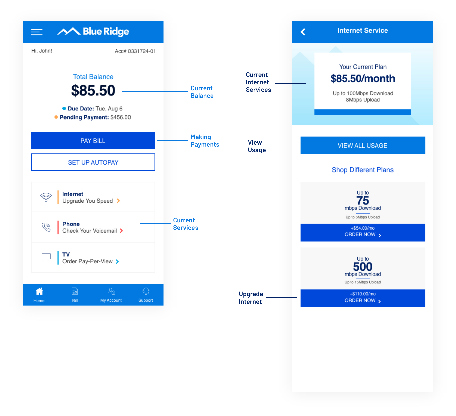 Blue Ridge App Sitemap