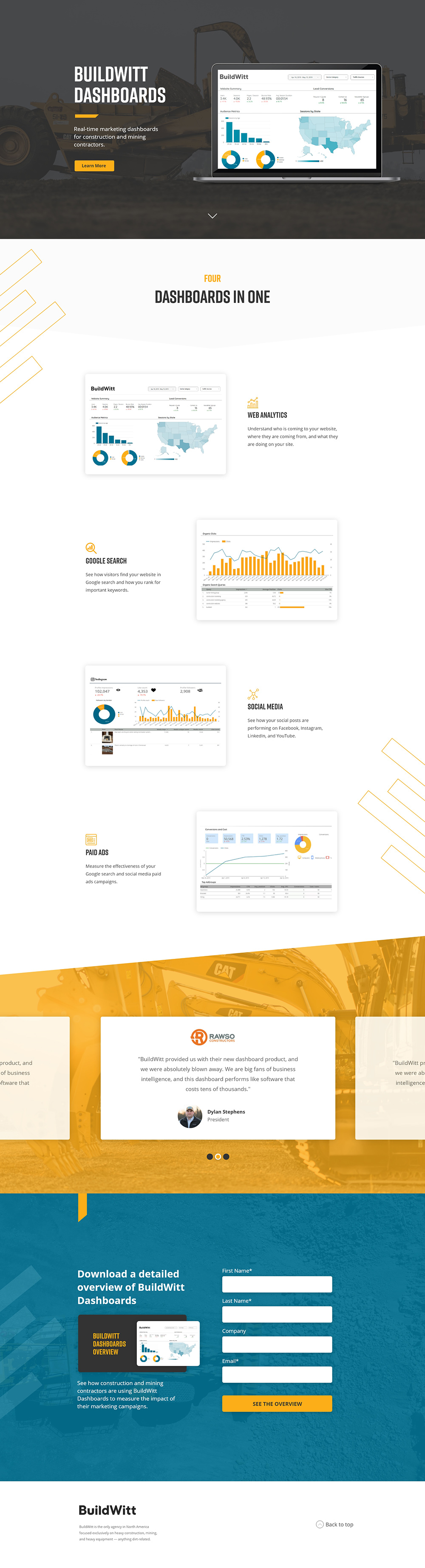 BuildWitt Dashboard Landing Page Redesign