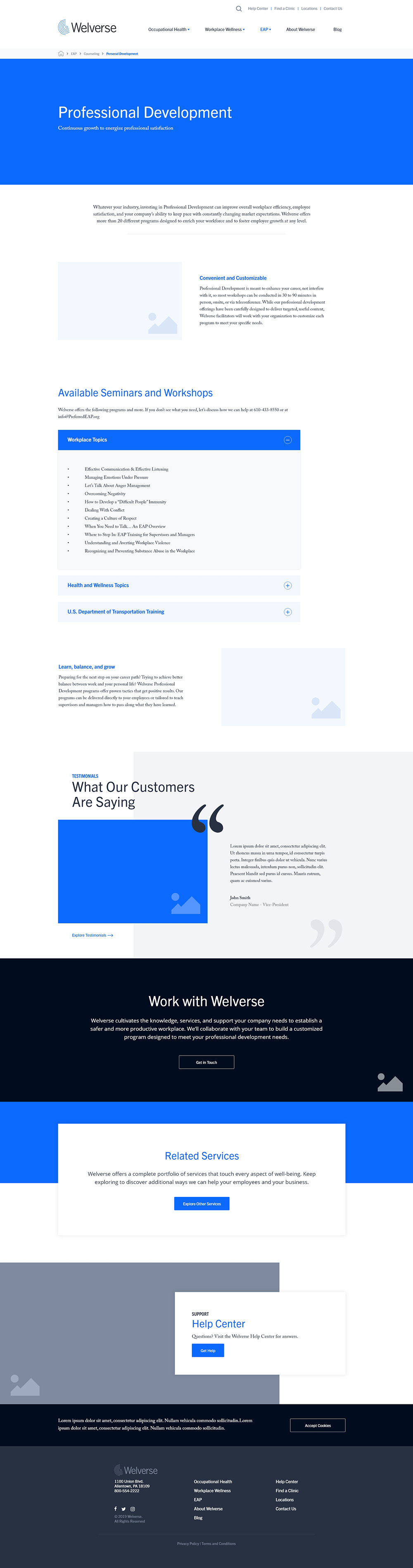 Welverse Wireframes - Professional Development